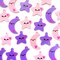 8 Kawaii Star & Moon Charms, 4 Pairs of Cute Pink & Purple Earring Charms, Adorabilities